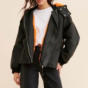 Free people moxy trapeze vegan biker jacket